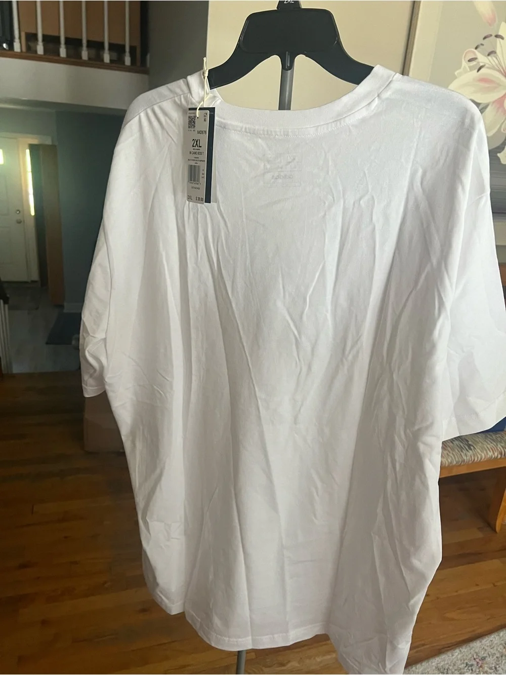 adidas White Short Sleeve Tee with Camouflage Logo